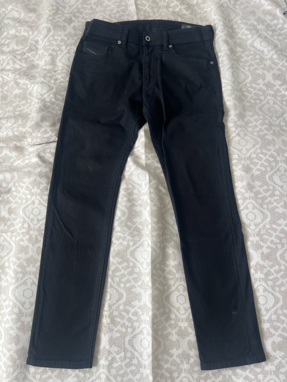 Diesel Men’s W30-L30 THOMMER Black Slim Skinny Jeans